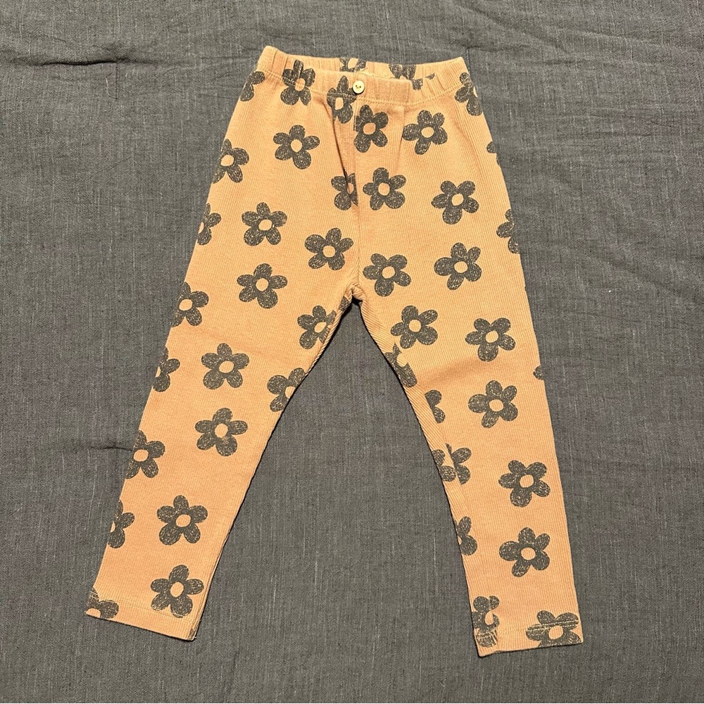 Zara Kids Brown and Black Floral Leggings